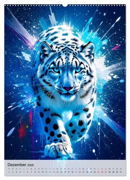 Produktbild: Neon Wildlife (hochwertiger Premium Wandkalender 2026 DIN A2 hoch), Kunstdruck in Hochglanz