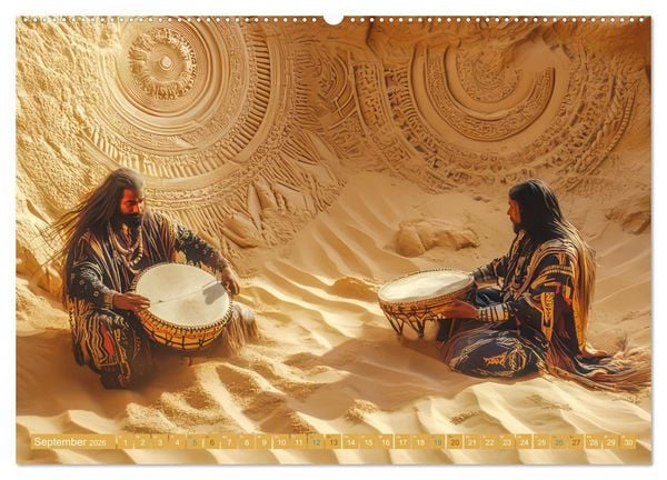 Produktbild: W&uuml;stenmusikanten und W&uuml;stent&auml;nzer - Surreale Impressionen (Wandkalender 2026 DIN A2 quer), CALVENDO Monatskalender
