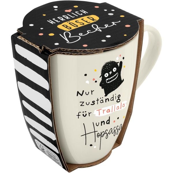 Produktbild: Tasse mit Motivdruck "Nur zust&auml;ndig f&uuml;r Trallala und Hopsassa", mit Banderole