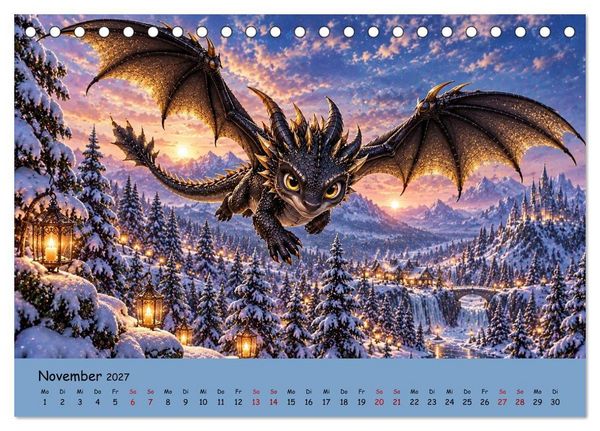 Produktbild: Kleine Fantasiedrachen und ihre Abenteuer (Tischkalender 2027 DIN A5 quer), CALVENDO Monatskalender