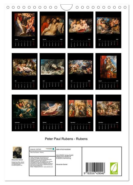 Produktbild: Peter Paul Rubens - Rubens (Wandkalender 2026 DIN A4 hoch), CALVENDO Monatskalender