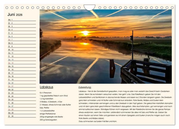 Produktbild: Ostfriesland kochen wie fr&uuml;her (Wandkalender 2026 DIN A4 quer), CALVENDO Monatskalender