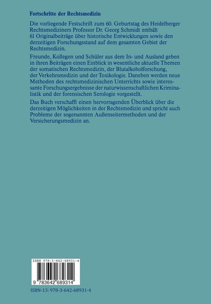 Produktbild: Fortschritte der Rechtsmedizin