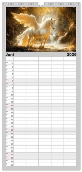 Produktbild: Familienplaner 2026 - FABELWESEN M&auml;rchenhafte Tr&auml;ume mit 5 Spalten (Wandkalender, 21 x 45 cm) CALVENDO