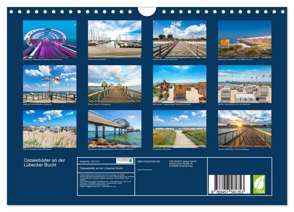Produktbild: Ostseeb&auml;der an der L&uuml;becker Bucht (Wandkalender 2026 DIN A4 quer), CALVENDO Monatskalender