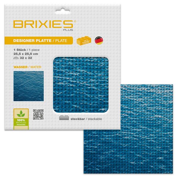 Produktbild: BRIXIES 225001 - Platte 32 x 32 Wasser, Fotorealistische Bauplatte, 1 St&uuml;ck
