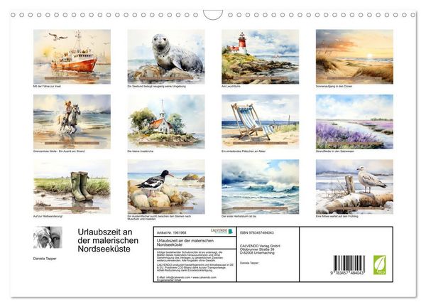 Produktbild: Urlaubszeit an der malerischen Nordseek&uuml;ste (Wandkalender 2026 DIN A3 quer), CALVENDO Monatskalender