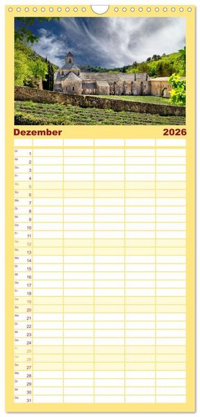 Produktbild: Familienplaner 2026 - Provence. Licht und Lebensfreude mit 5 Spalten (Wandkalender, 21 x 45 cm) CALVENDO