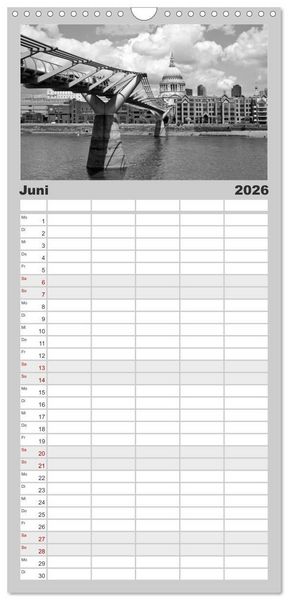 Produktbild: Familienplaner 2026 - LONDON Urbaner Flair mit 5 Spalten (Wandkalender, 21 x 45 cm) CALVENDO