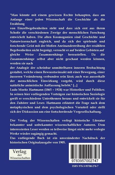 Produktbild: &Uuml;ber historische Entwicklung in der Soziologie