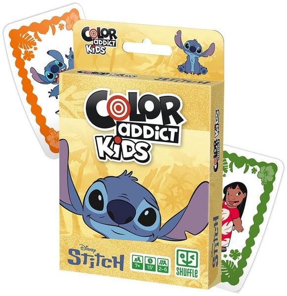 Color Addict Kids - Disney Stitch - Kartenspiele für Kinder (Mau Mau, Quartett, Memo & Schnipp Schnapp)