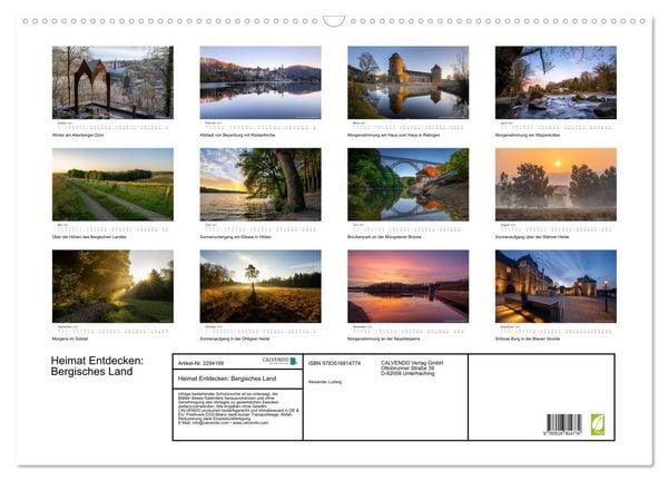 Produktbild: Heimat Entdecken: Bergisches Land (Wandkalender 2027 DIN A2 quer), CALVENDO Monatskalender