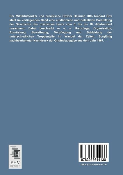 Produktbild: Geschichte der alten russischen Heereseinrichtungen
