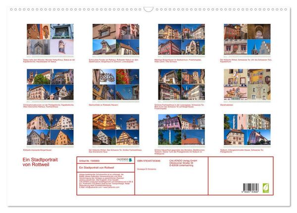 Produktbild: Ein Stadtportrait von Rottweil (Wandkalender 2026 DIN A2 quer), CALVENDO Monatskalender