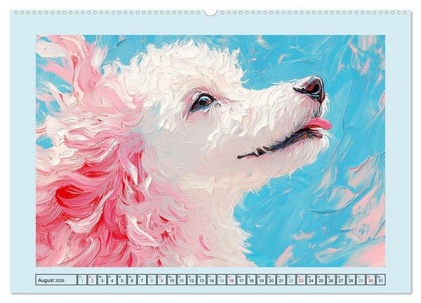 Produktbild: Hunde Paintings. Moderne Portraits in &Ouml;loptik (hochwertiger Premium Wandkalender 2026 DIN A2 quer), Kunstdruck in Hochglanz