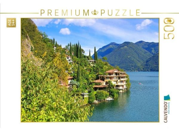 CALVENDO Puzzle Villen am Ufer des Luganer Sees | 500 Teile Lege-Größe 48 × 36 cm Foto-Puzzle für Erwachsene