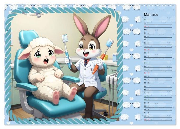 Produktbild: L&auml;mmchen Lillys erste Momente (Wandkalender 2026 DIN A2 quer), CALVENDO Monatskalender