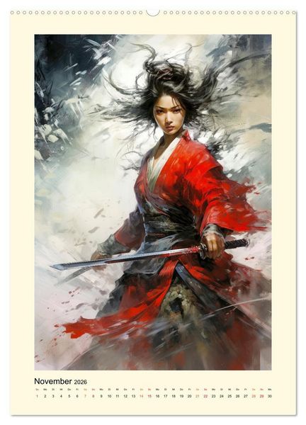Produktbild: Samurai Amazonen (hochwertiger Premium Wandkalender 2026 DIN A2 hoch), Kunstdruck in Hochglanz
