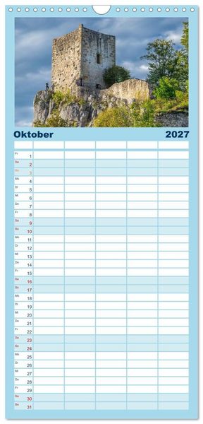 Produktbild: Familienplaner 2027 - Romantische Ruinen mit 5 Spalten (Wandkalender, 21 x 45 cm) CALVENDO