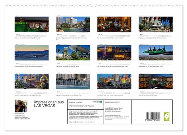 Produktbild: Impressionen aus LAS VEGAS (hochwertiger Premium Wandkalender 2026 DIN A2 quer), Kunstdruck in Hochglanz
