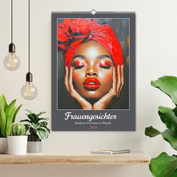 Produktbild: Frauengesichter. Moderne Portraits in &Ouml;loptik (Wandkalender 2026 DIN A2 hoch), CALVENDO Monatskalender