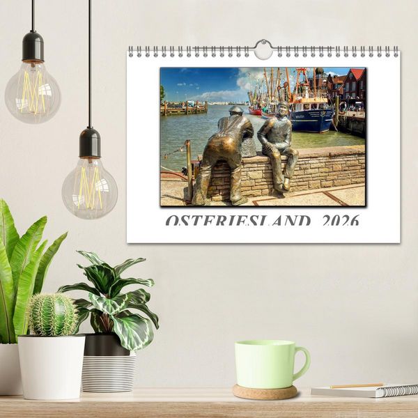 Produktbild: Ostfriesland - die bezaubernden alten H&auml;fen (Wandkalender 2026 DIN A4 quer), CALVENDO Monatskalender