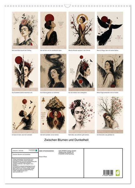 Produktbild: Zwischen Blumen und Dunkelheit (Wandkalender 2027 DIN A2 hoch), CALVENDO Monatskalender
