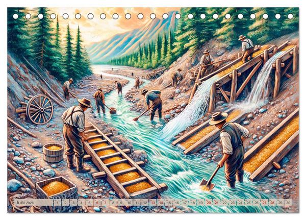 Produktbild: Auf den Spuren des Goldes - Vom Goldrausch am Yukon River (Tischkalender 2026 DIN A5 quer), CALVENDO Monatskalender