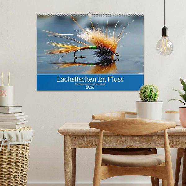 Produktbild: Lachsfischen im Fluss (Wandkalender 2026 DIN A3 quer), CALVENDO Monatskalender