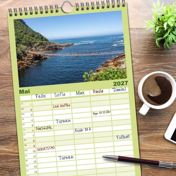 Produktbild: Familienplaner 2027 - S&uuml;dafrika - Landschaft voller Vielfalt und Sch&ouml;nheit mit 5 Spalten (Wandkalender, 21 x 45 cm) CALVENDO