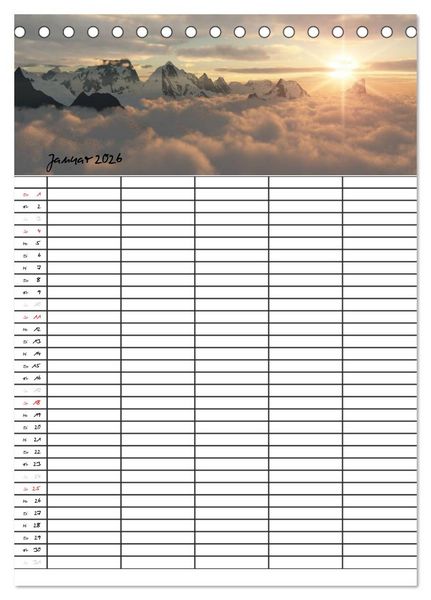 Produktbild: Familienplaner mit sch&ouml;nen Landschaftsbildern (Tischkalender 2026 DIN A5 hoch), CALVENDO Monatskalender