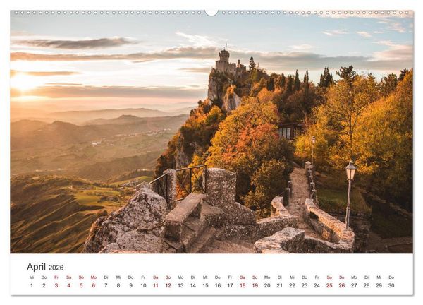 Produktbild: San Marino - Eine Reise in den wundersch&ouml;nen Zwergstaat. (hochwertiger Premium Wandkalender 2026 DIN A2 quer), Kunstdruck in Hochglanz