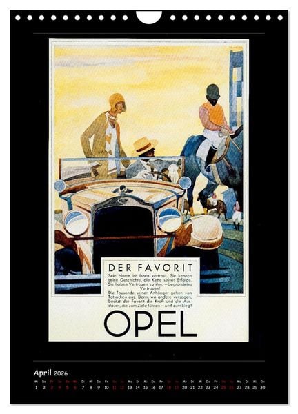 Produktbild: Historische Automobilplakate (Wandkalender 2026 DIN A4 hoch), CALVENDO Monatskalender