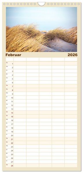 Produktbild: Familienplaner 2026 - Jutland - D&auml;nemarks Nordseek&uuml;ste mit 5 Spalten (Wandkalender, 21 x 45 cm) CALVENDO