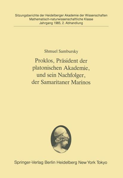 Produktbild: Proklos, Pr&auml;sident der platonischen Akademie, und sein Nachfolger, der Samaritaner Marinos