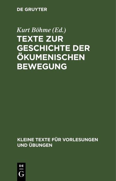 Produktbild: Texte zur Geschichte der &ouml;kumenischen Bewegung