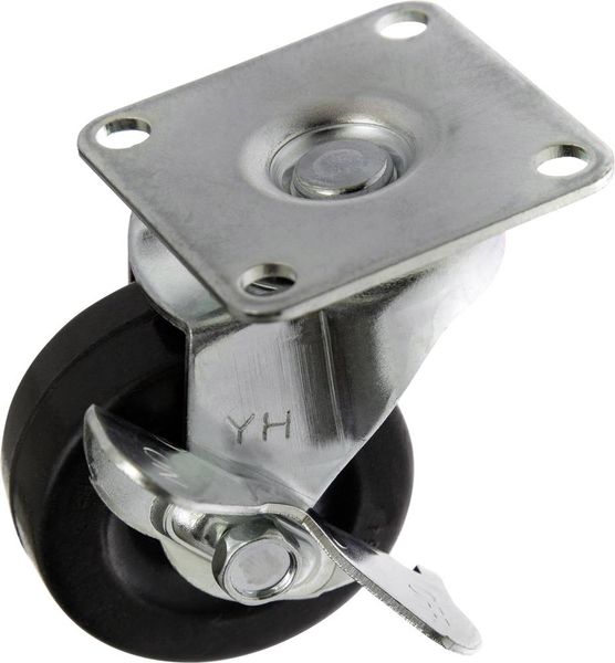 TOOLCRAFT TO-5137887 Lenkrolle 50 mm mit Feststellbremse und Anschraubplatte Tragfähigkeit (max.): 50 kg