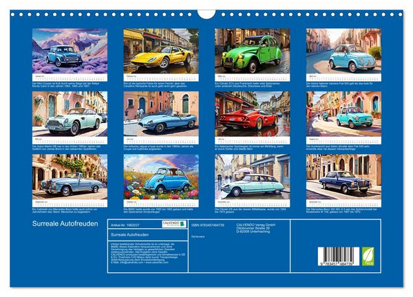 Produktbild: Surreale Autofreuden (Wandkalender 2026 DIN A3 quer), CALVENDO Monatskalender