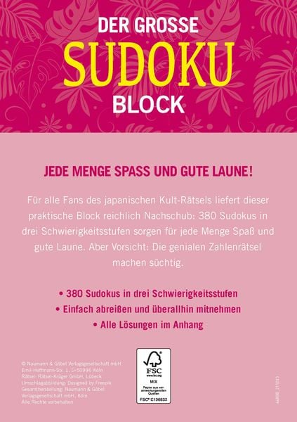 Produktbild: Der große Sudokublock Band 6