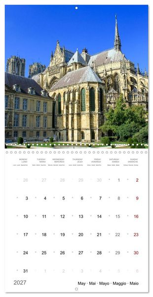 Produktbild: D&eacute;couverte des c&eacute;l&egrave;bres cath&eacute;drales fran&ccedil;aises (Calendrier mural carr&eacute; 2027 30x30 cm) Calendrier double avec une page pour vos prises de notes