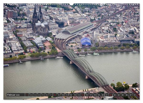 Produktbild: K&ouml;ln - Die Rheinmetropole aus der Luft (hochwertiger Premium Wandkalender 2026 DIN A2 quer), Kunstdruck in Hochglanz