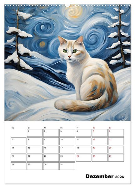 Produktbild: Katzenmagie (Wandkalender 2026 DIN A2 hoch), CALVENDO Monatskalender