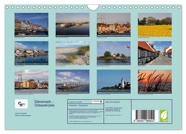 Produktbild: D&auml;nemark - Ostseek&uuml;ste (Wandkalender 2026 DIN A4 quer), CALVENDO Monatskalender