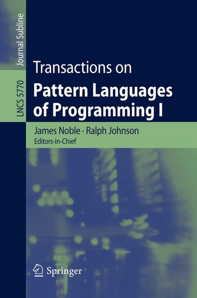 Produktbild: Transactions on Pattern Languages of Programming I