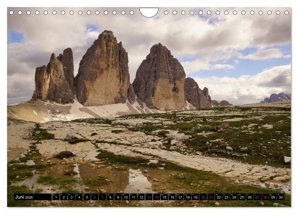 Produktbild: Die Drei Zinnen - Unesco Weltnaturerbe (Wandkalender 2026 DIN A4 quer), CALVENDO Monatskalender