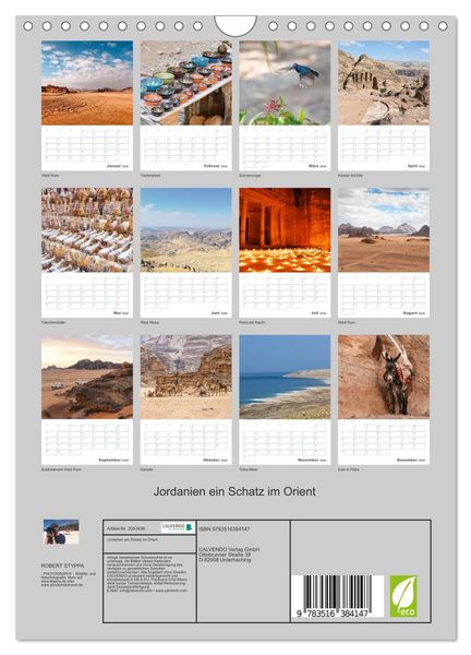 Produktbild: Jordanien ein Schatz im Orient (Wandkalender 2026 DIN A4 hoch), CALVENDO Monatskalender