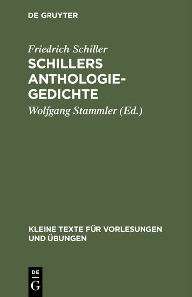 Produktbild: Schillers Anthologie-Gedichte