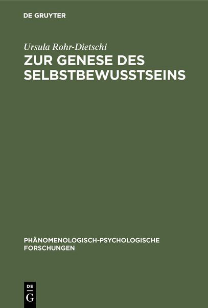 Produktbild: Zur Genese des Selbstbewu&szlig;tseins