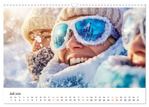 Produktbild: Unser Winter - Flocken, Fun und Freunde (Wandkalender 2026 DIN A3 quer), CALVENDO Monatskalender