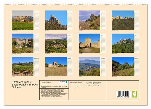 Produktbild: Katharerburgen - Entdeckungen im Pays Cathare (hochwertiger Premium Wandkalender 2026 DIN A2 quer), Kunstdruck in Hochglanz